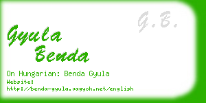 gyula benda business card